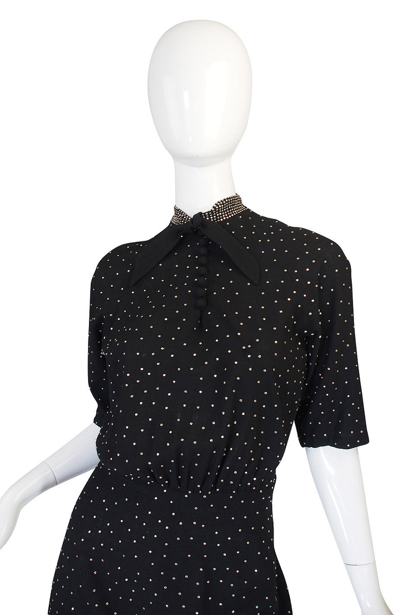 Rare 1940s Eisenberg and Sons Studded Dress