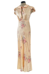 Cutest 1940s Fruit of the Loom Silky Rayon Floral Print Lingerie Dress