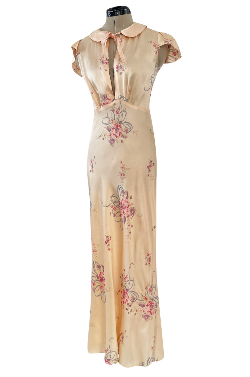 Cutest 1940s Fruit of the Loom Silky Rayon Floral Print Lingerie Dress