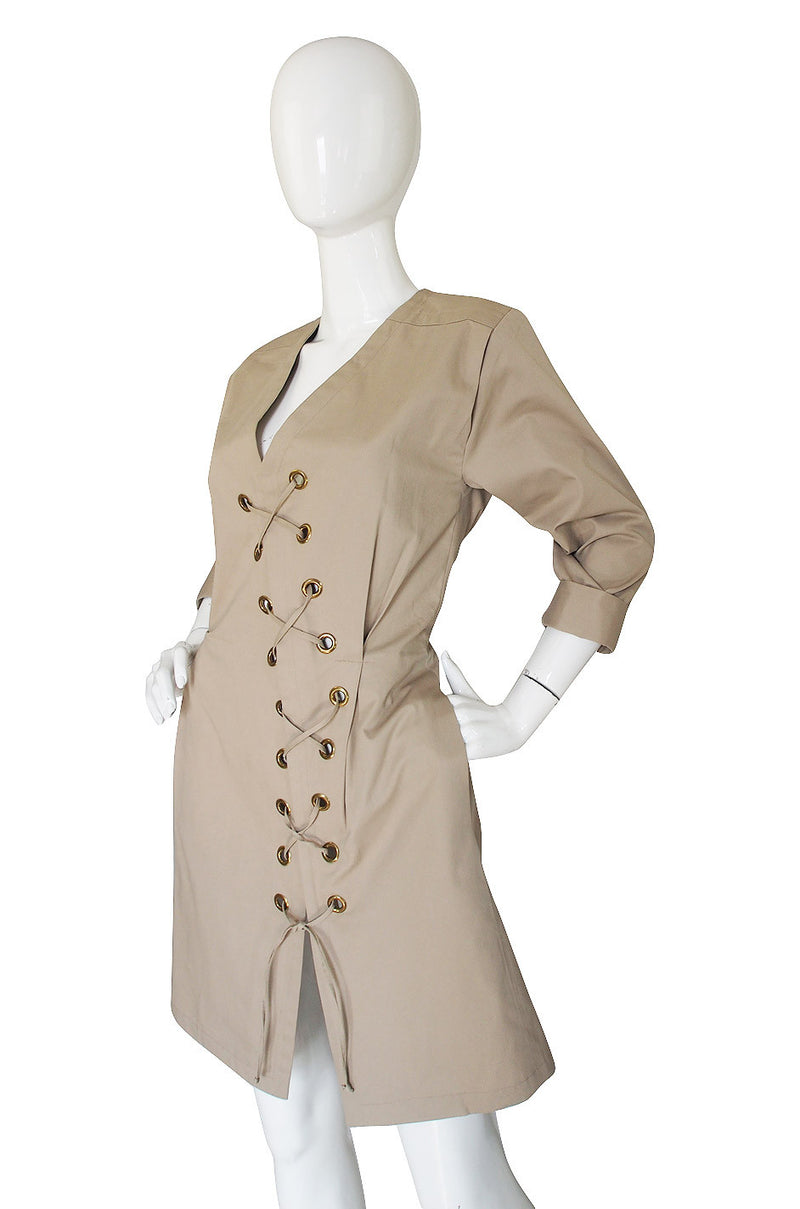 Rare 1980s Yves Saint Laurent Safari Dress