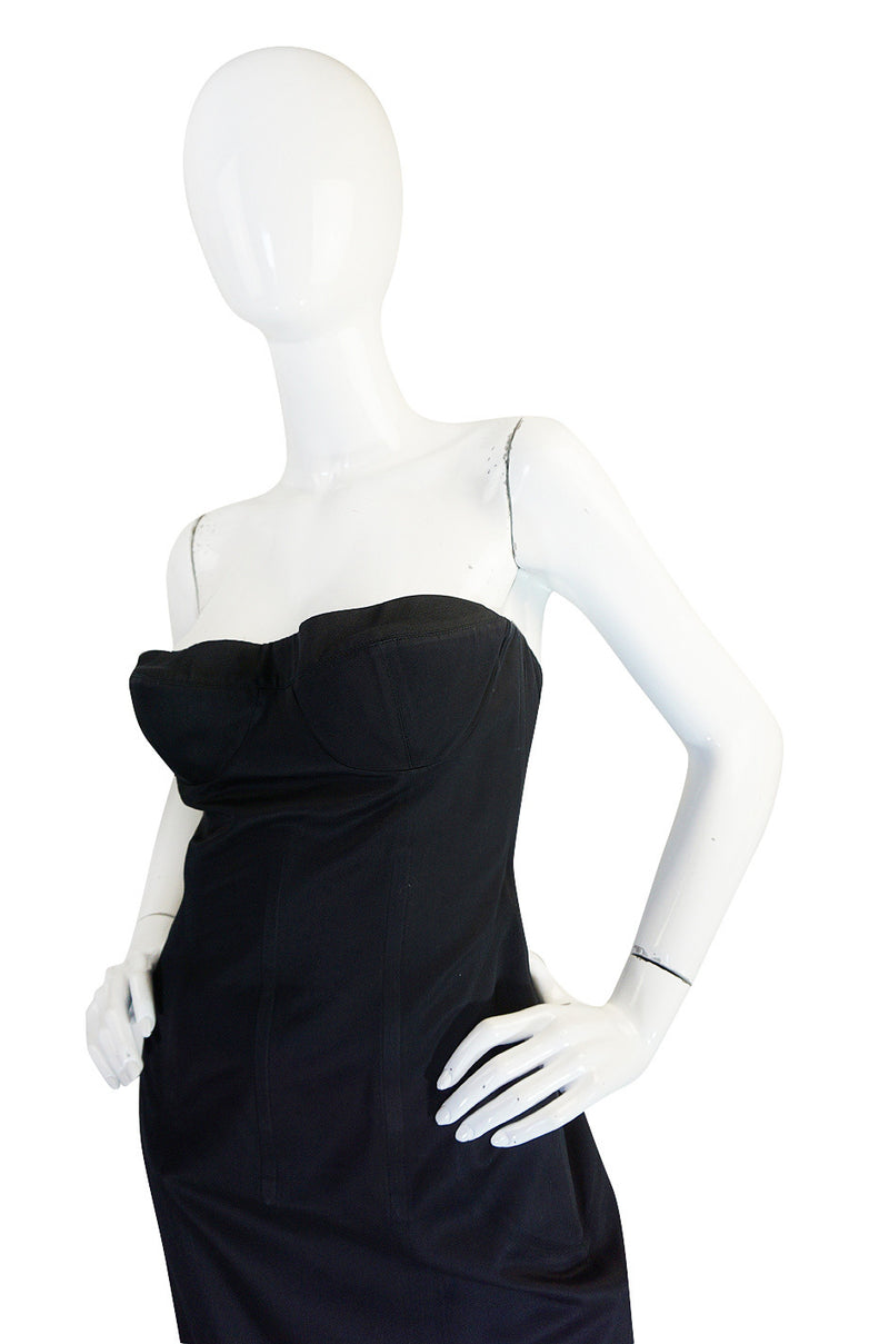 Spring 2001 Tom Ford for Gucci Black Bustier Dress