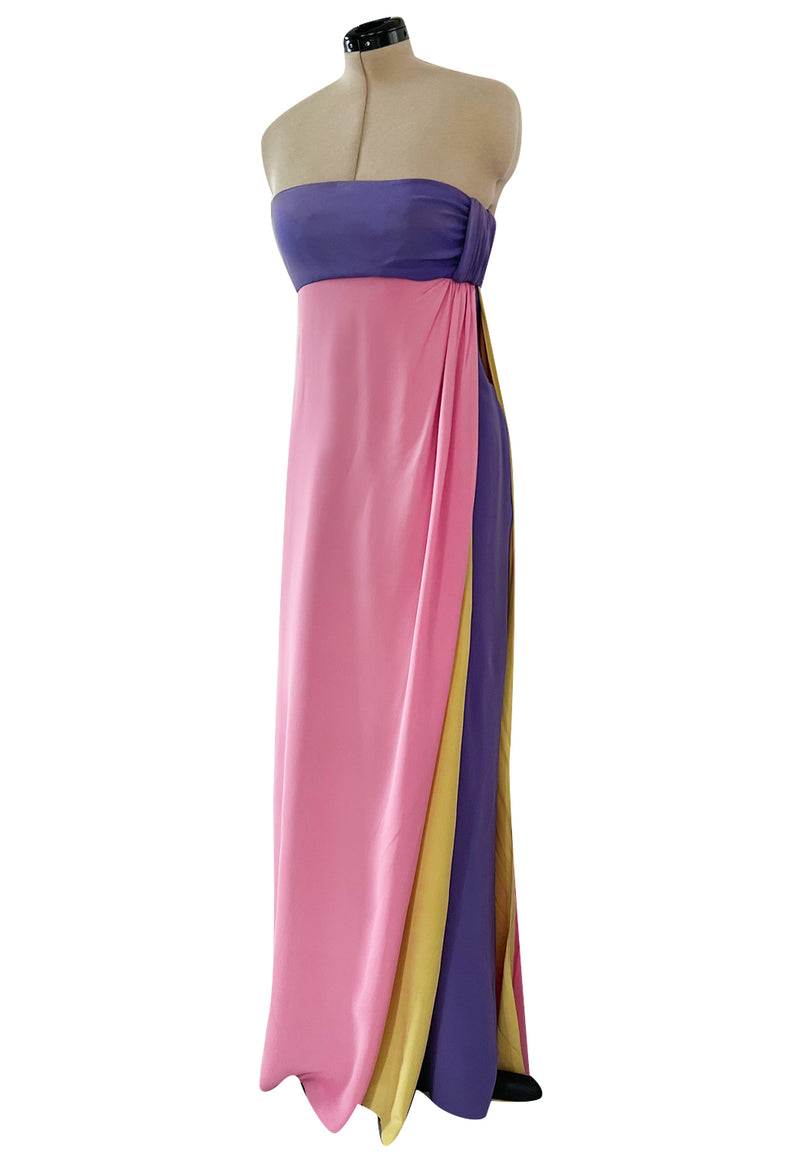 Prettiest Spring 2008 Valentino Runway Strapless Dress in Pink Yellow Shrimpton Couture Prettiest Spring 2008 Valentino Runway Strapless Dress in Pink Yellow Shrimpton Couture
