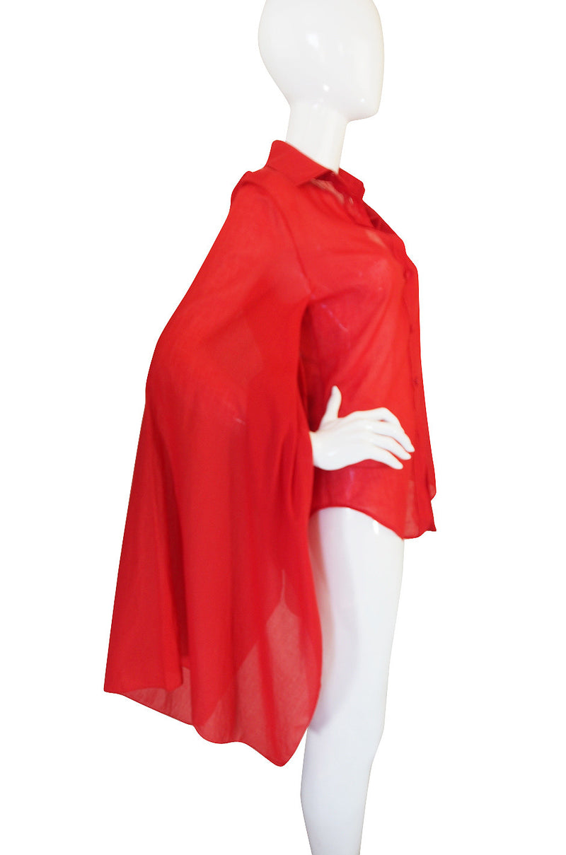 1990s Red Amazing Kimono Sleeved Gucci Top