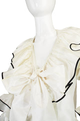 Iconic 1970s Yves Saint Laurent Silk Russian Top