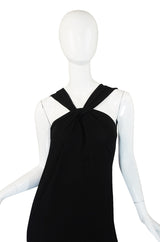 1990s Miss V Valentino Black Halter Gown