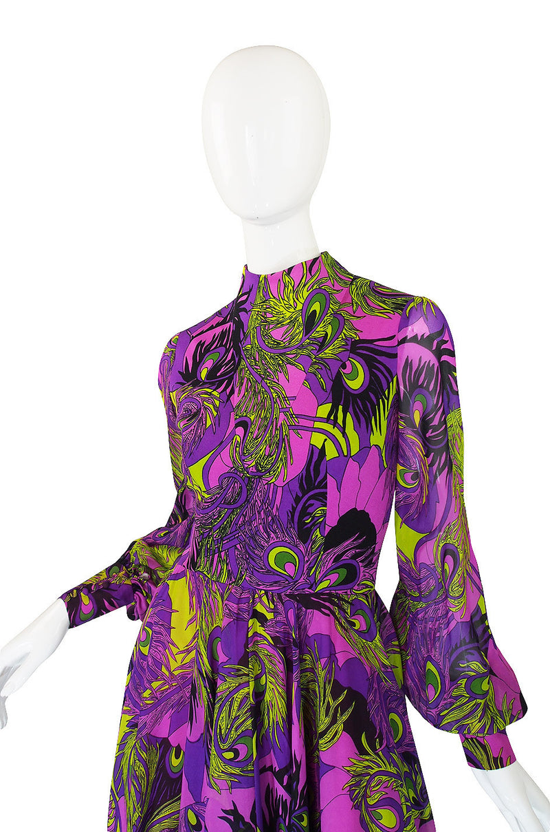 1970s Purple Silk La Mendola Day Dress