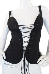 1970s Yves Saint Laurent Black Corset Top