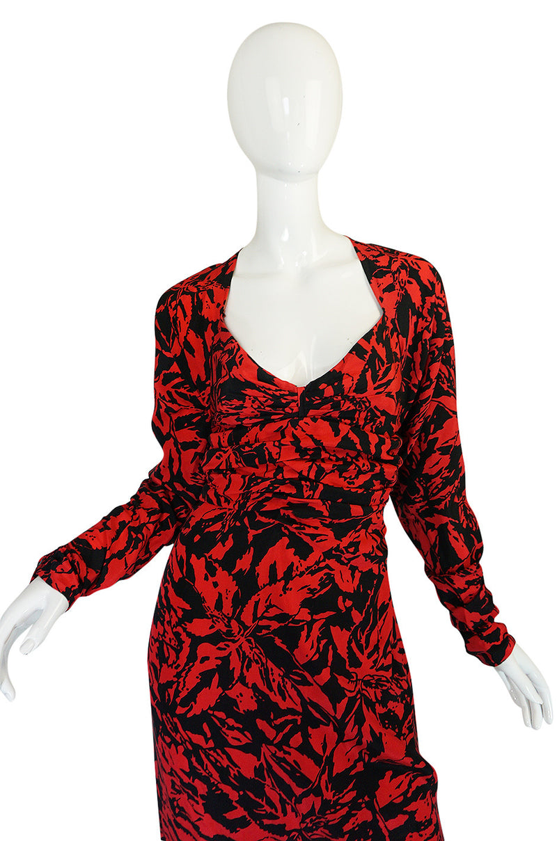 1980s Nina Ricci Demi-Couture "Haute Boutique" Silk Dress