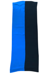 1970s Marc Bohan for Christian Dior Blue & Black Silk Chiffon Scarf