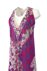 1960s Emilio Pucci for Formfit Rogers Purple & Pink Nylon Lingerie Dress