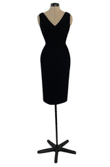 1995 Gianni Versace Couture Fitted Little Black Dress w Plunge Back & Front