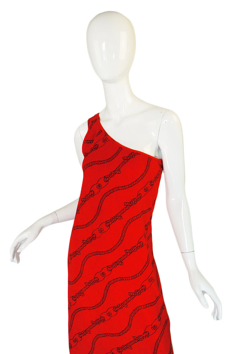 1970s Gucci One Shoulder Maxi Dress