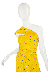 1970s Oscar De La Renta Silk Maxi Dress