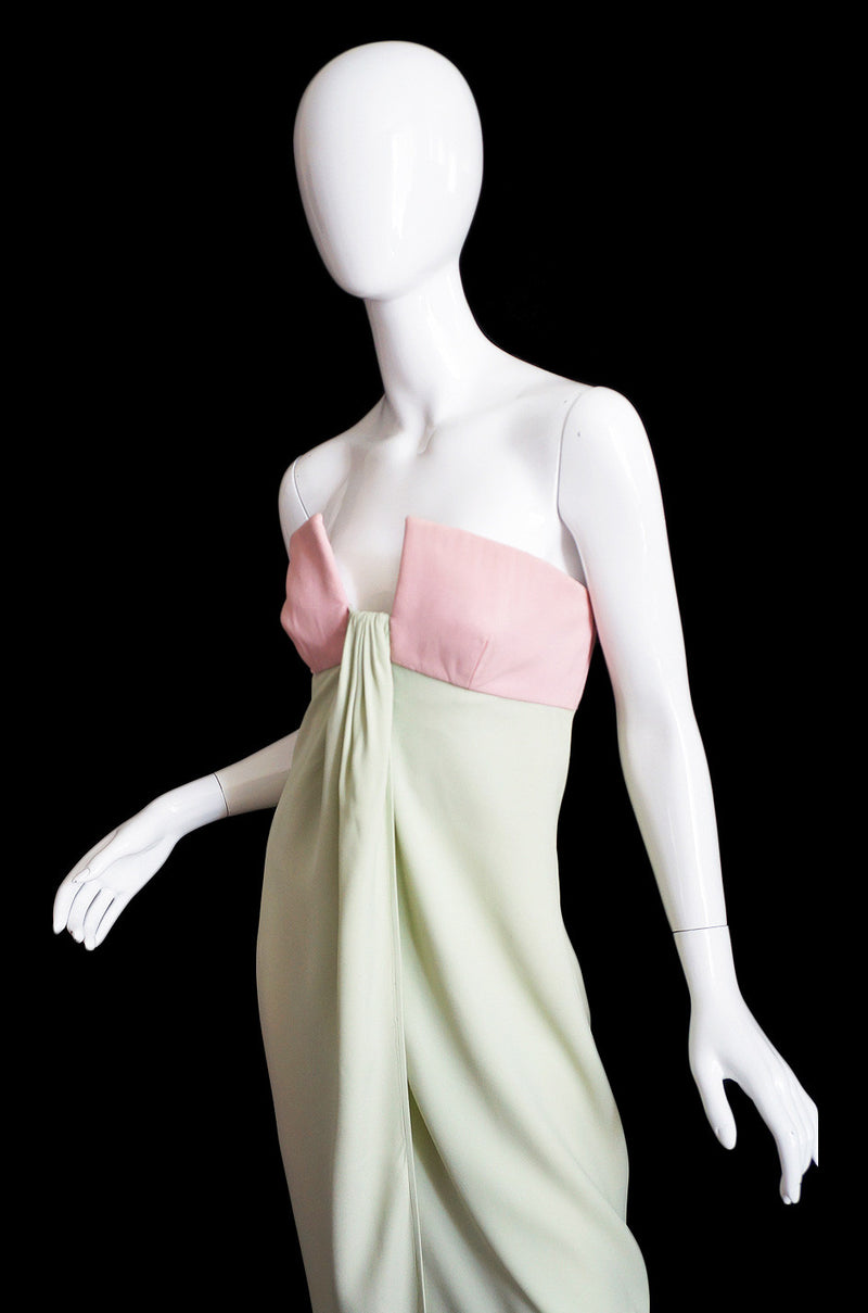 1965 Valentino Silk Pink & Mint Gown