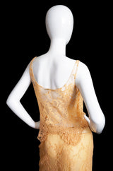 1990s Pale Peach Lace & Knit Valentino