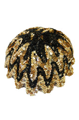 1920s Rare Gold Gelatin Sequin Cap