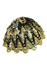 1920s Rare Silver Gelatin Sequin Cap