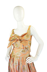 1950s Ceil Chapman Silk Brocade Gown