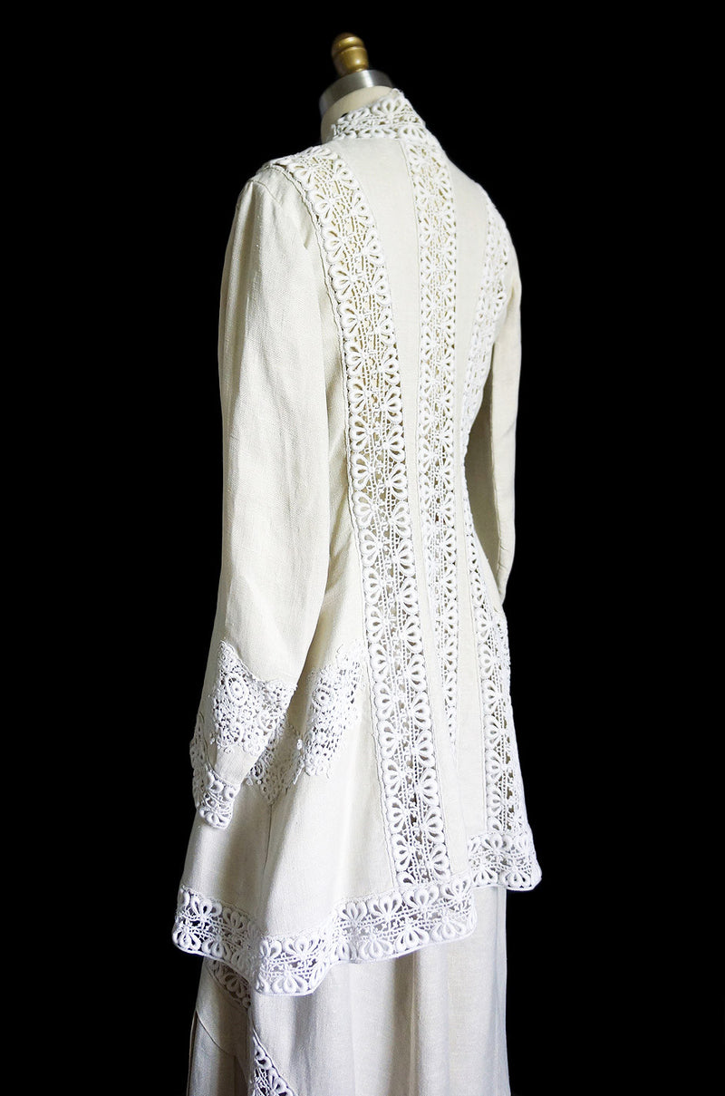 Edwardian Linen & Lace Walking Suit