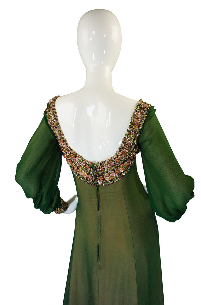 1960s Pierre Balmain Haute Couture Beaded Silk Dress