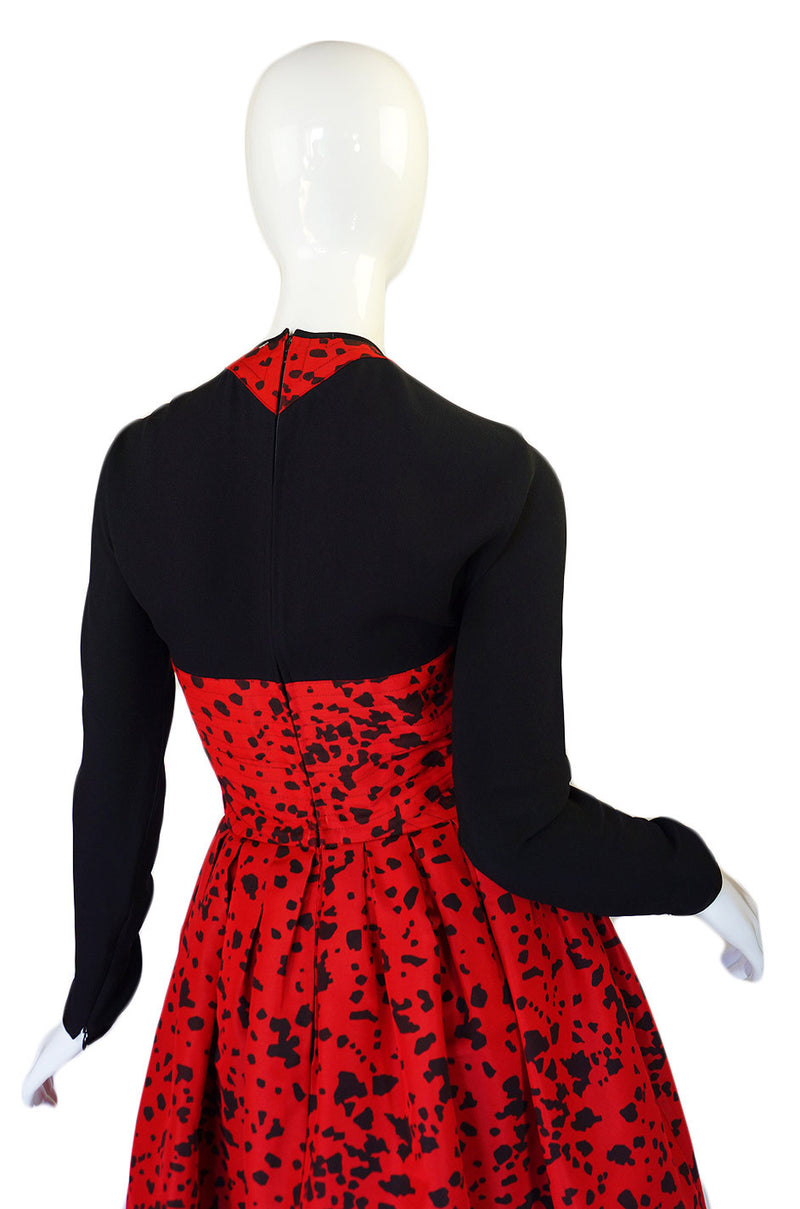 1980s Red Quilted Geoffrey Beene Dress