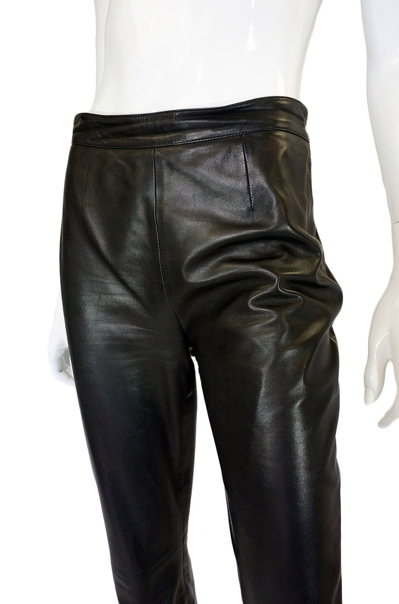 1990s Black Celine Leather Pants