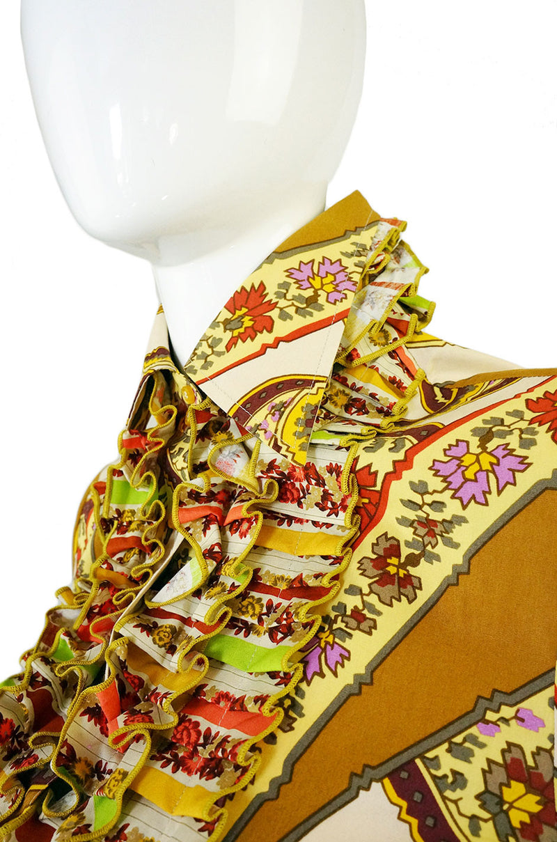 Recent Cotton Etro Ruffled Western Shirt