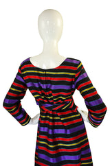 1960s Striped Silk Ribbon Shift Dress
