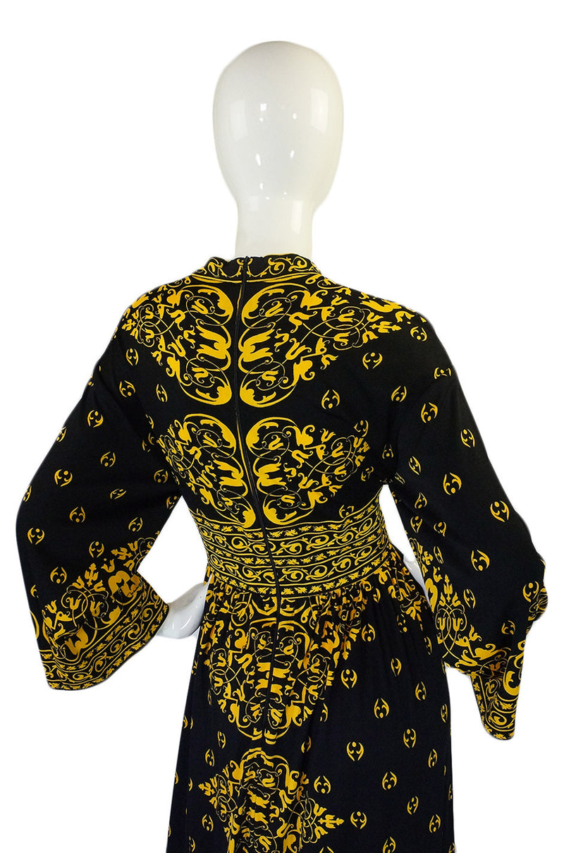 1970s Yellow & Black Maurice Dress