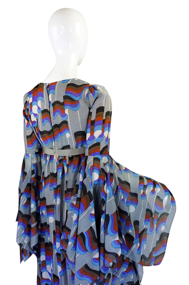 1970s Balloon Flutter Sleeve Jean Varon