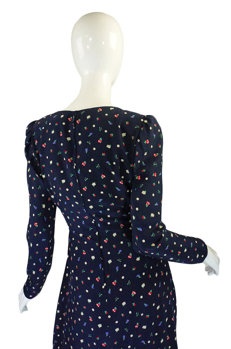 1970s Stavropoulos Printed Silk Dress