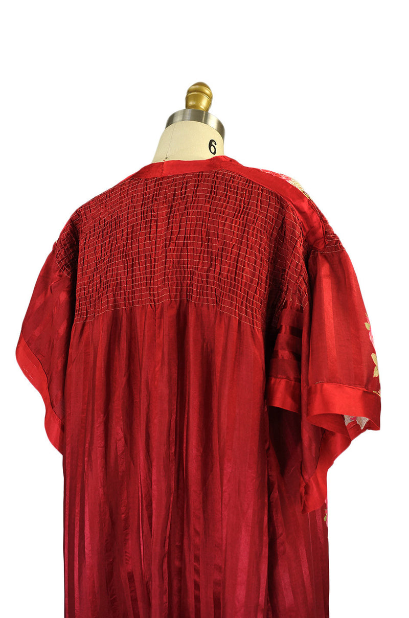 Victorian Printed Silk Boudoir Wrapper