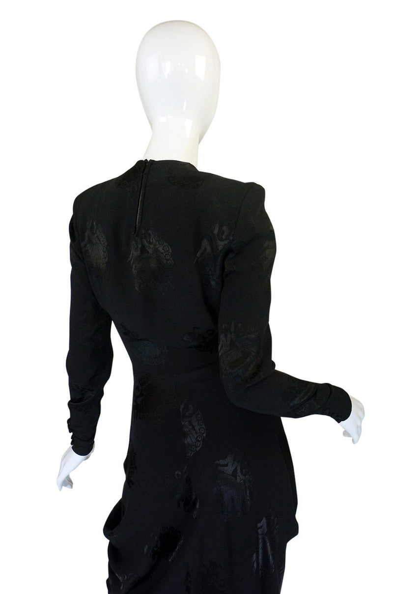 1940s Silk Draped Femme Fatale Dress