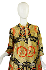 1950s Rich Metallic Silk Brocade Coat