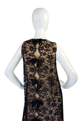 1960s Lanz Lace & Back Bow Maxi Dress