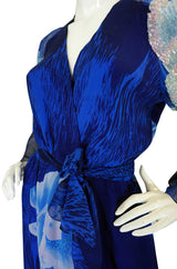 1980s Silk Chiffon & Sequin Hanae Mori