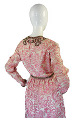 1950s Pink Brocade Ceil Chapman Gown