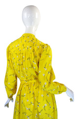 1970s Yellow Cotton Hanae Mori Dress