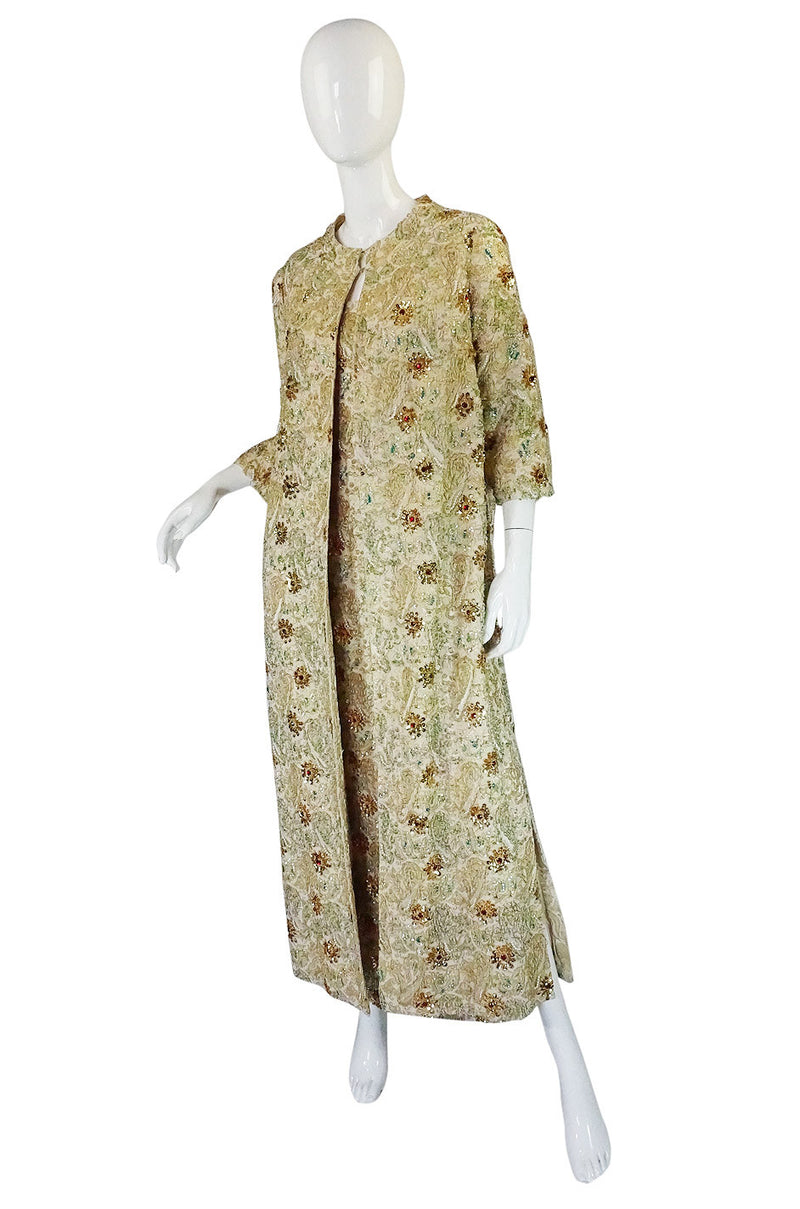 1950s Full Beaded Nat Allen Gown & Coat