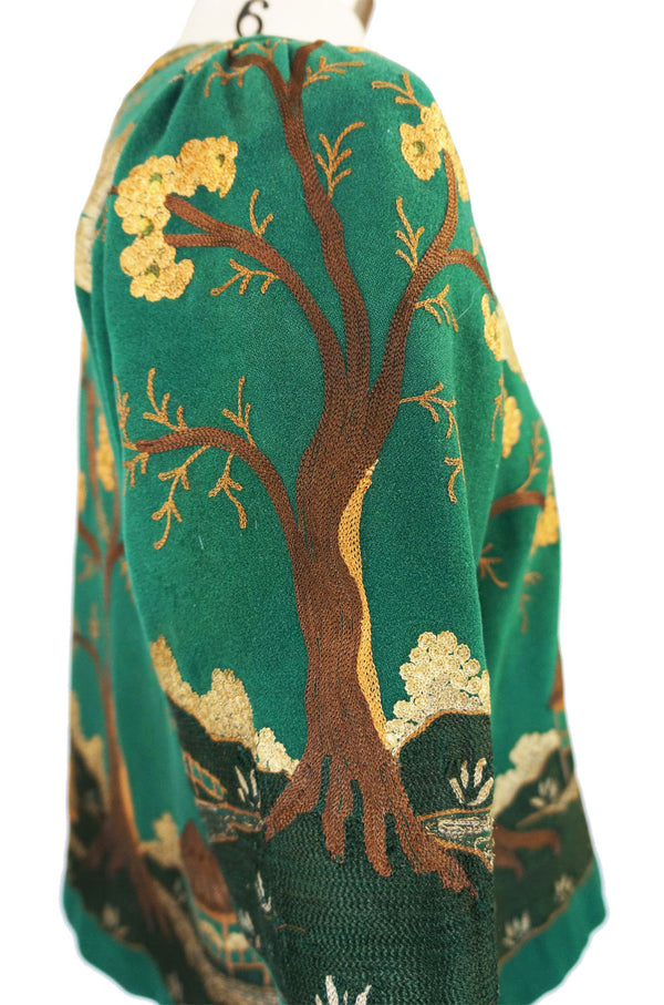 Edwardian Crewel Work Green Jacket