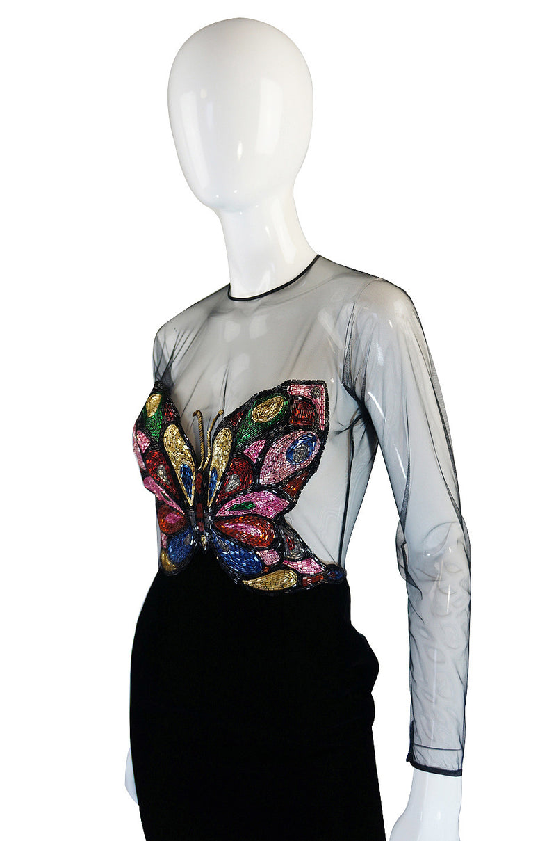 1970s Oscar De la Renta Butterfly Gown