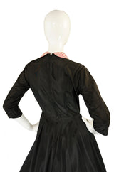 Early 1950s Peppermint Stripe Silk Dress