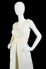 1960s Mesh Inset Brocade Jumpsuit