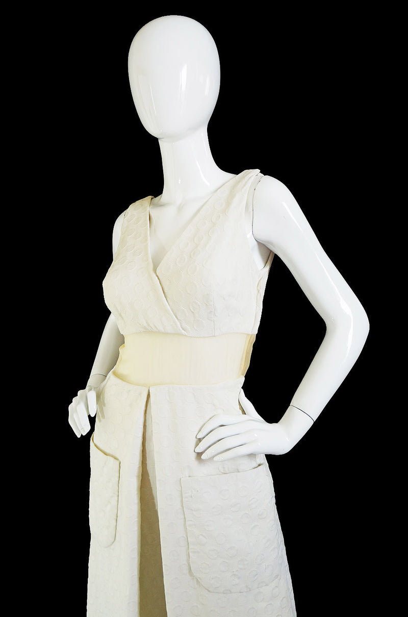 1960s Mesh Inset Brocade Jumpsuit