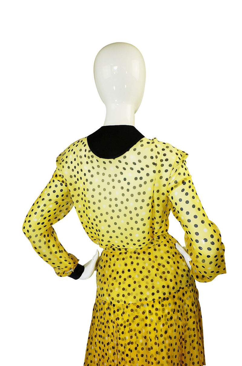 1970s Dotted Silk Ombre Geoffrey Beene
