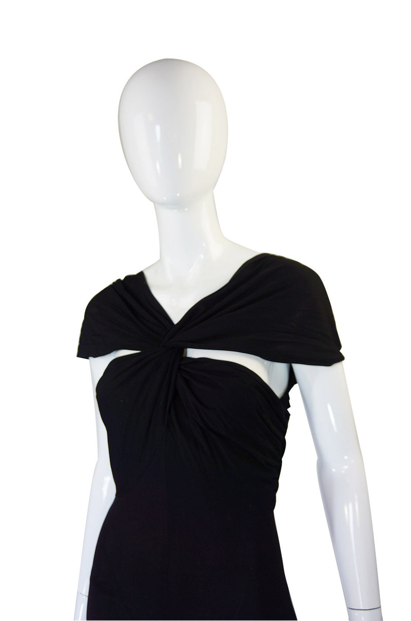 1970s Bias Cut Jean Muir Jersey Halter Dress