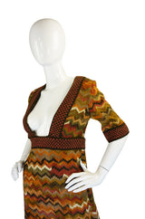 1970s Iconic Jean Varon Knit Maxi Dress