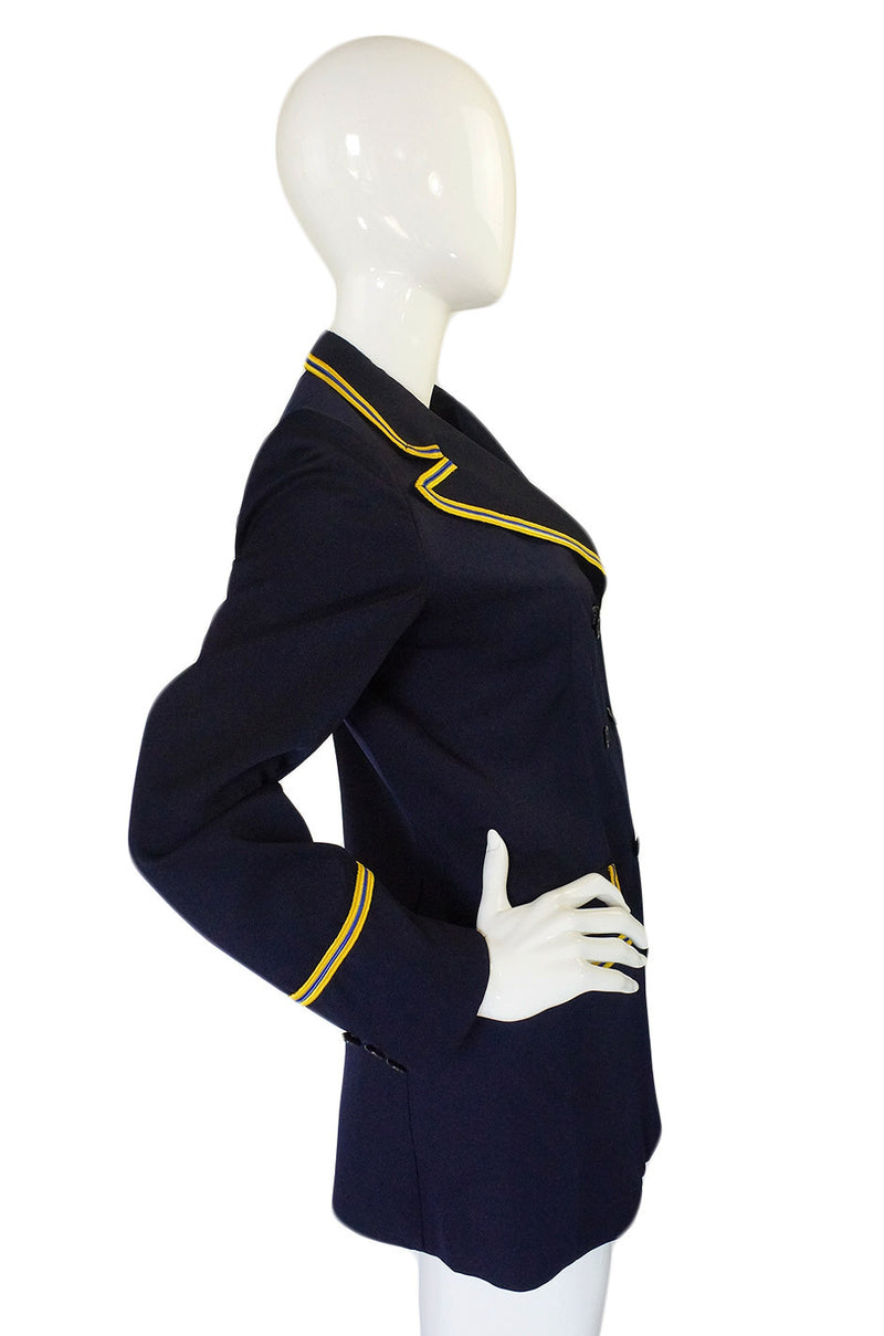 1970s Navy Blue & Yellow Navel Jacket