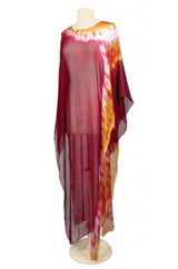 1970s Lillie Rubin Tie Dye Silk Dress w Low Back and Halter Front