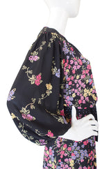 1970s Diane Freis Print Georgette Dress